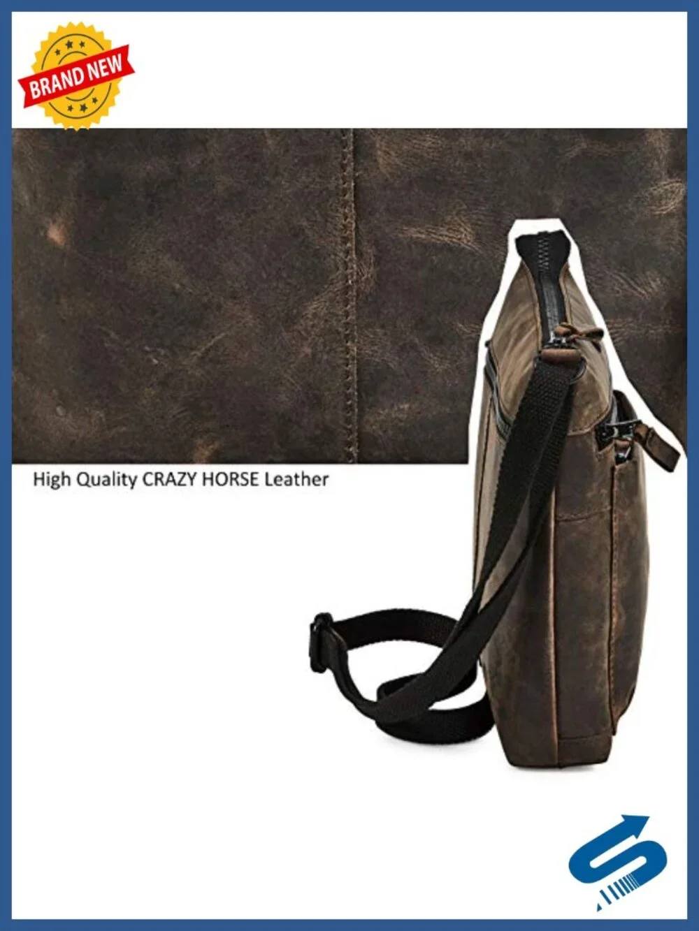 Genuine Leather Small Crossbody Bag with Adjustable Strap